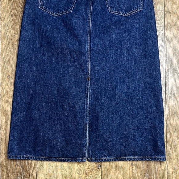 Goldsign Low Slung Dark Wash Midi Skirt Size 26 - Picture 6 of 9